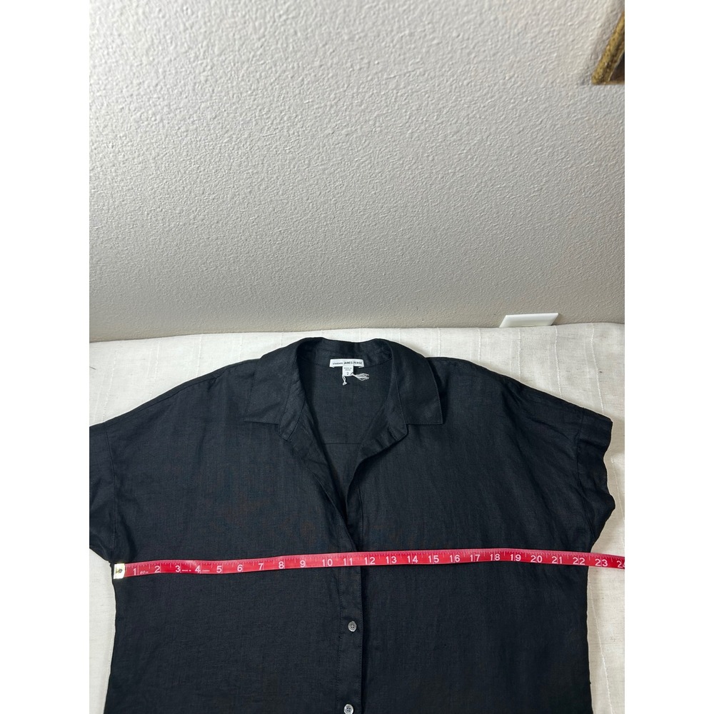 JAMES PERSE Linen Button Down Short Sleeve Boxy Relaxed Shirt 2/M - Picture 7 of 9